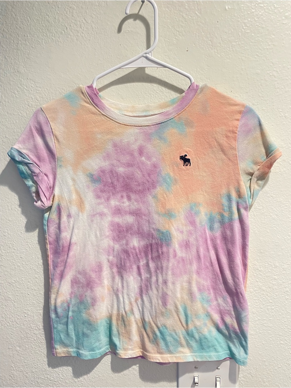 🦄 Abercrombie Kids Soft Pastel Tie-Dye Icon Shirt | 13/14 XL